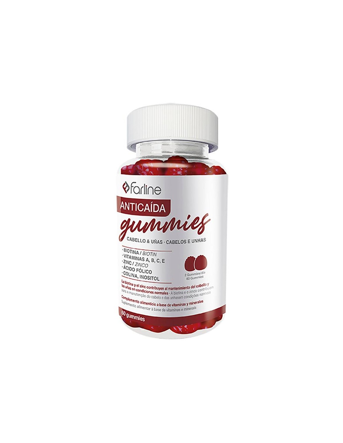 FARLINE TRIPACK GUMMIE ANTICAIDA - pack tres botes- cada bote lleva 60 gominolas (formato 3 meses)