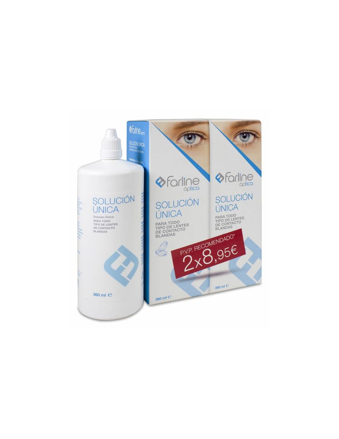 FARLINE OPTICA SOLUCIÓN ÚNICA DUPLO - PACK dos botes de 360 mL