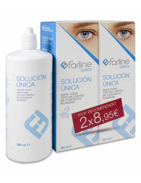 FARLINE OPTICA SOLUCIÓN ÚNICA DUPLO - PACK dos botes de 360 mL