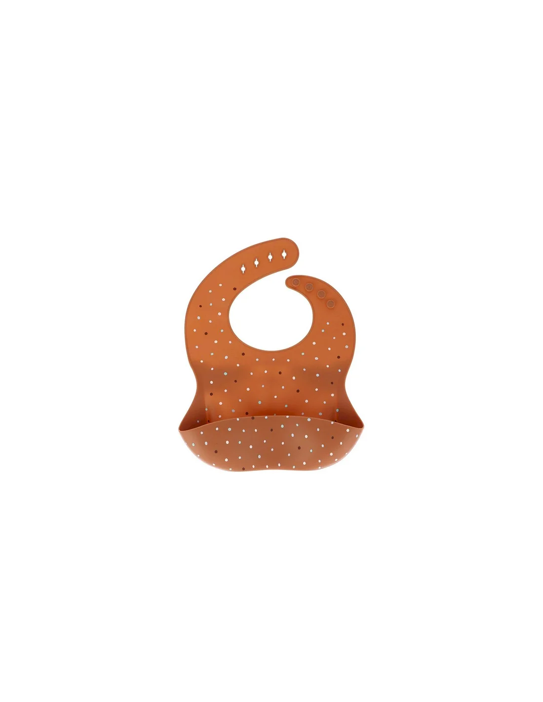TUTETE BABERO SILICONA PUNTOS MARRON- 1 unidad