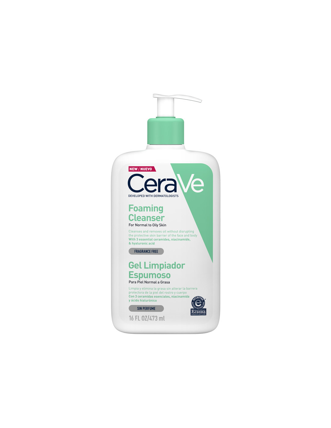 CERAVE GEL LIMPIADOR ESPUMOSO PARA ROSTRO Y CUERPO 473ml