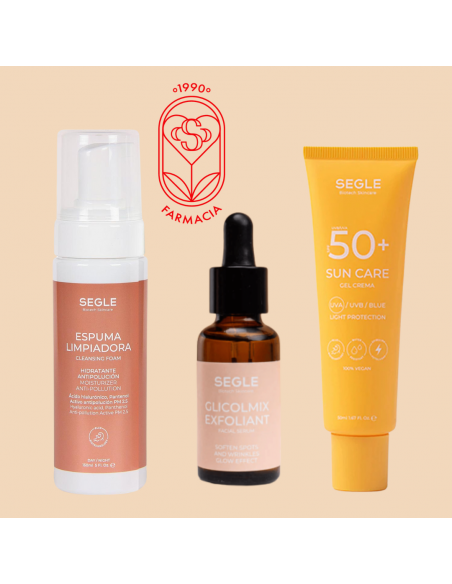 SEGLE PACK IMPRESCINDIBLES FARMASANJULIAN (LIMPIEZA+ EXFOLIACIÓN + PROTECCIÓN SOLAR)