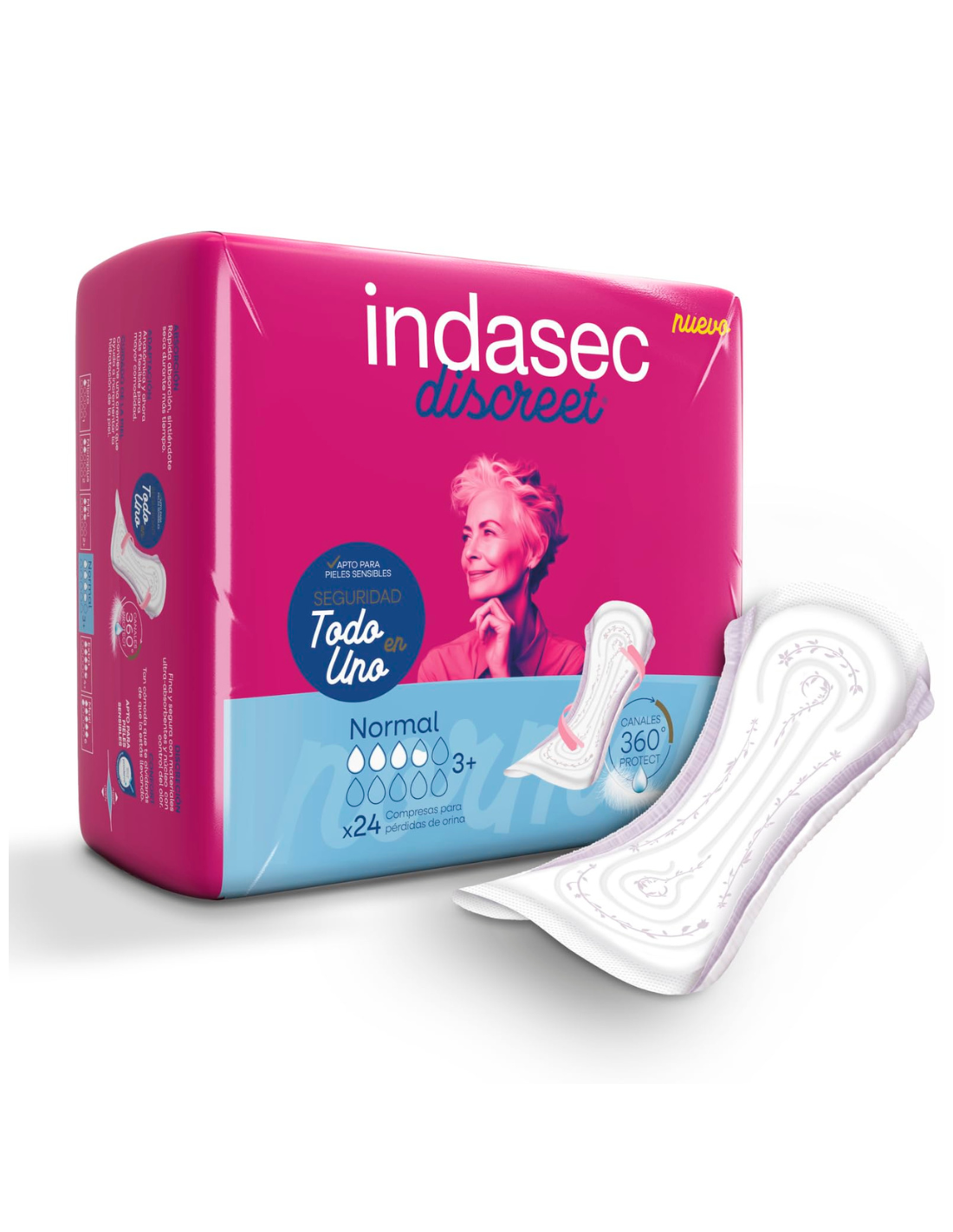 INDASEC DISCREET NORMAL 24 unidades