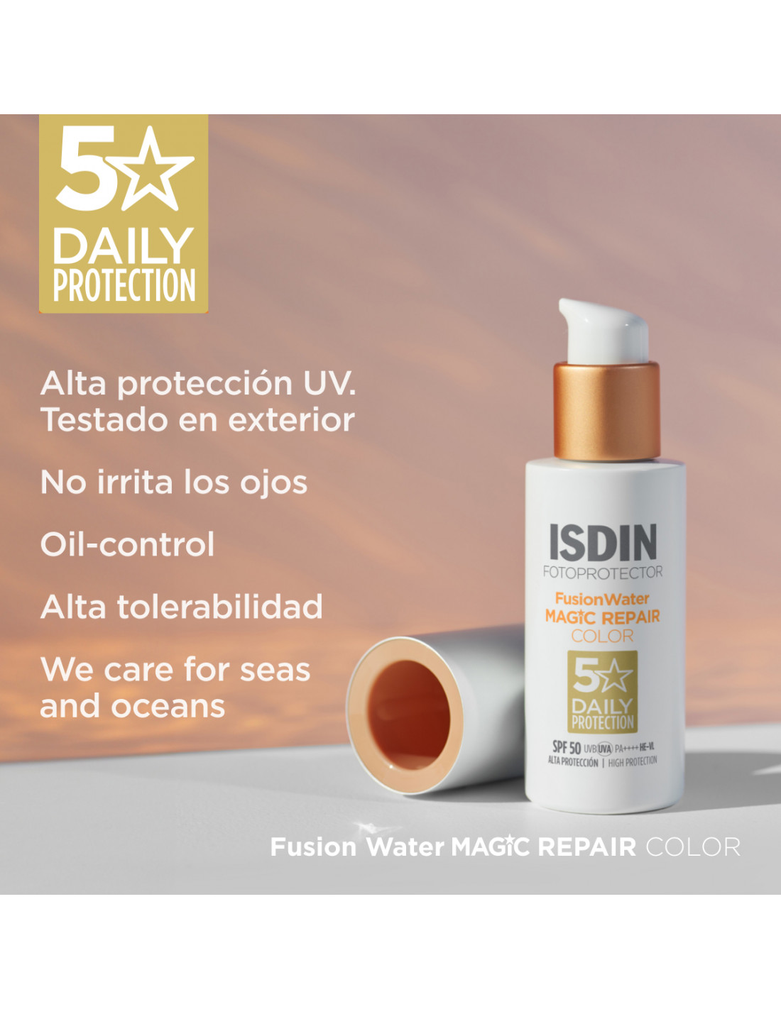ISDIN FUSION WATER MAGIC REPAIR COLOR SPF50 50ml 2