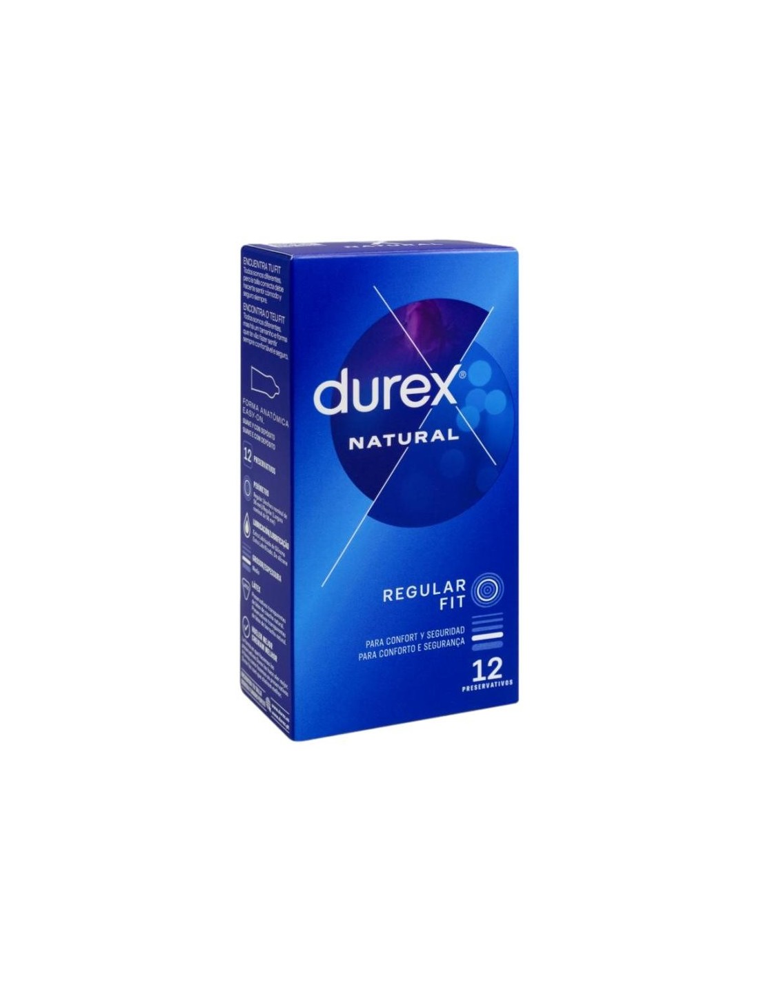 PRESERVATIVOS DUREX NATURAL PLUS EASY ON 12 unidades