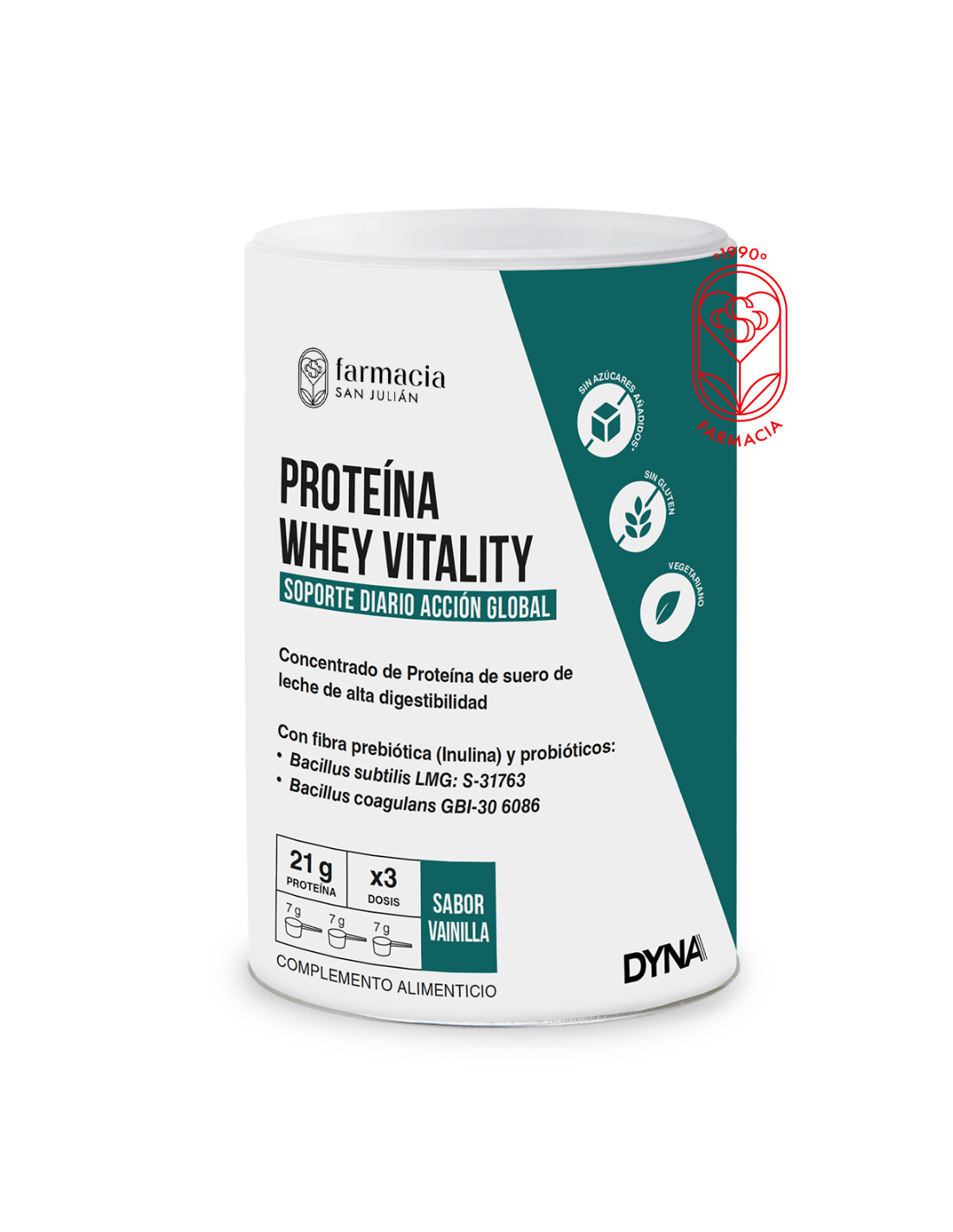 DYNA PROTEINA WHEY VITALITY VAINILLA 300 GRAMOS