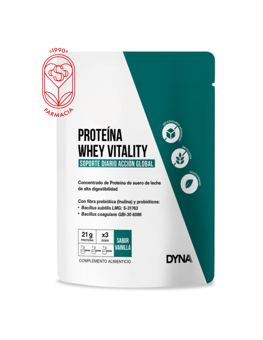 DYNA PROTEINA WHEY VITALITY VAINILLA 500 GRAMOS