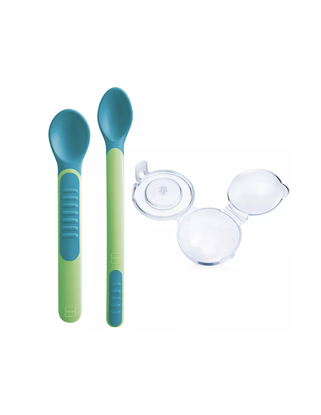 MAM FEEDING SPOONS AND COVER CUBIERTOS INFANTILES VERDE-...