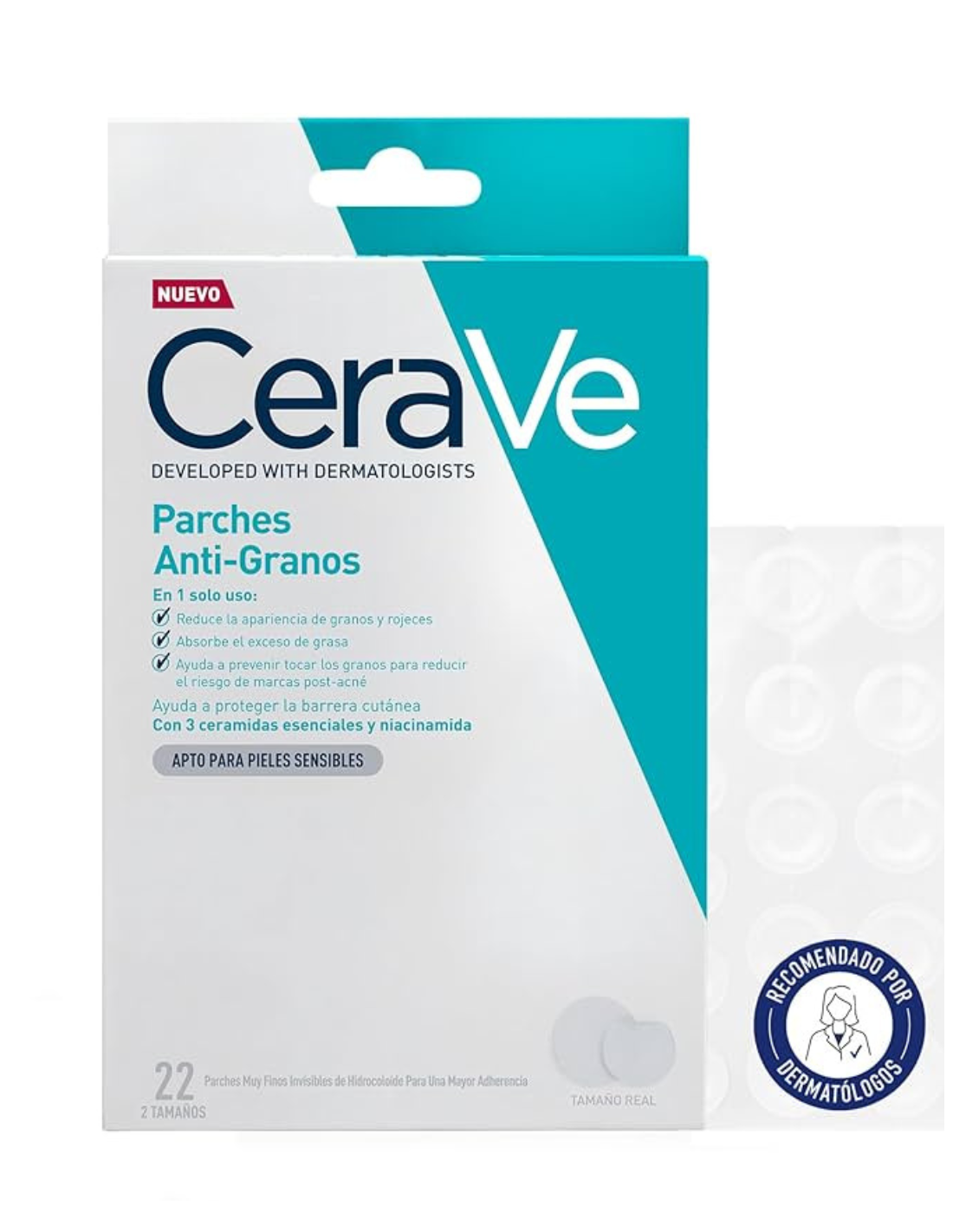 CERAVE PARCHES CONTROL IMPERFECCIONES 22 UNIDADES