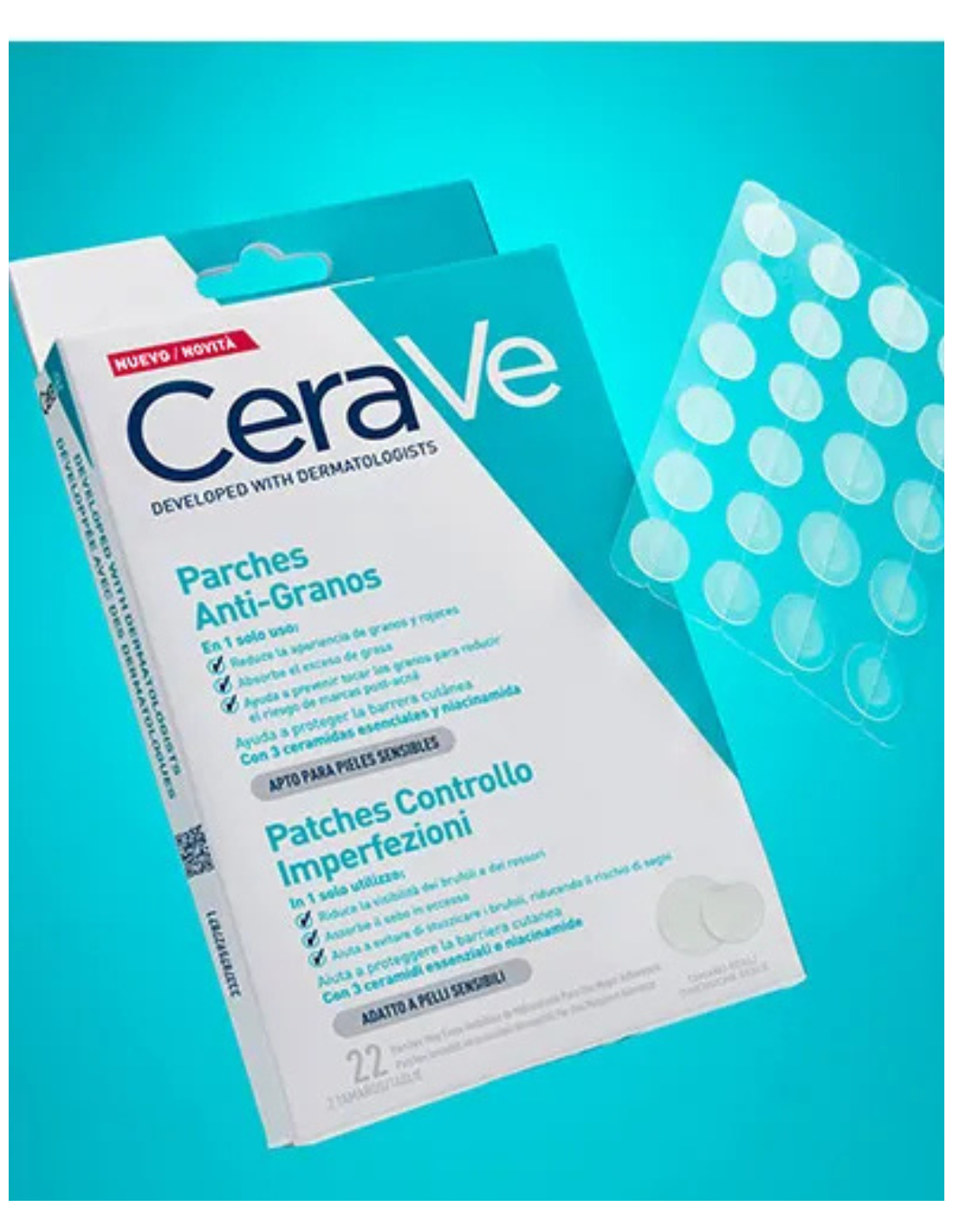CERAVE PARCHES CONTROL IMPERFECCIONES 22 UNIDADES