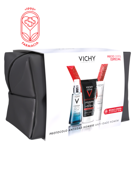 VICHY COFRE PROTOCOLO ANTIEDAD HOMBRE (MINERAL 89 SERUM + STRUCTURE FORCE + PROTECCIÓN SOLAR UV AGE DAILY)