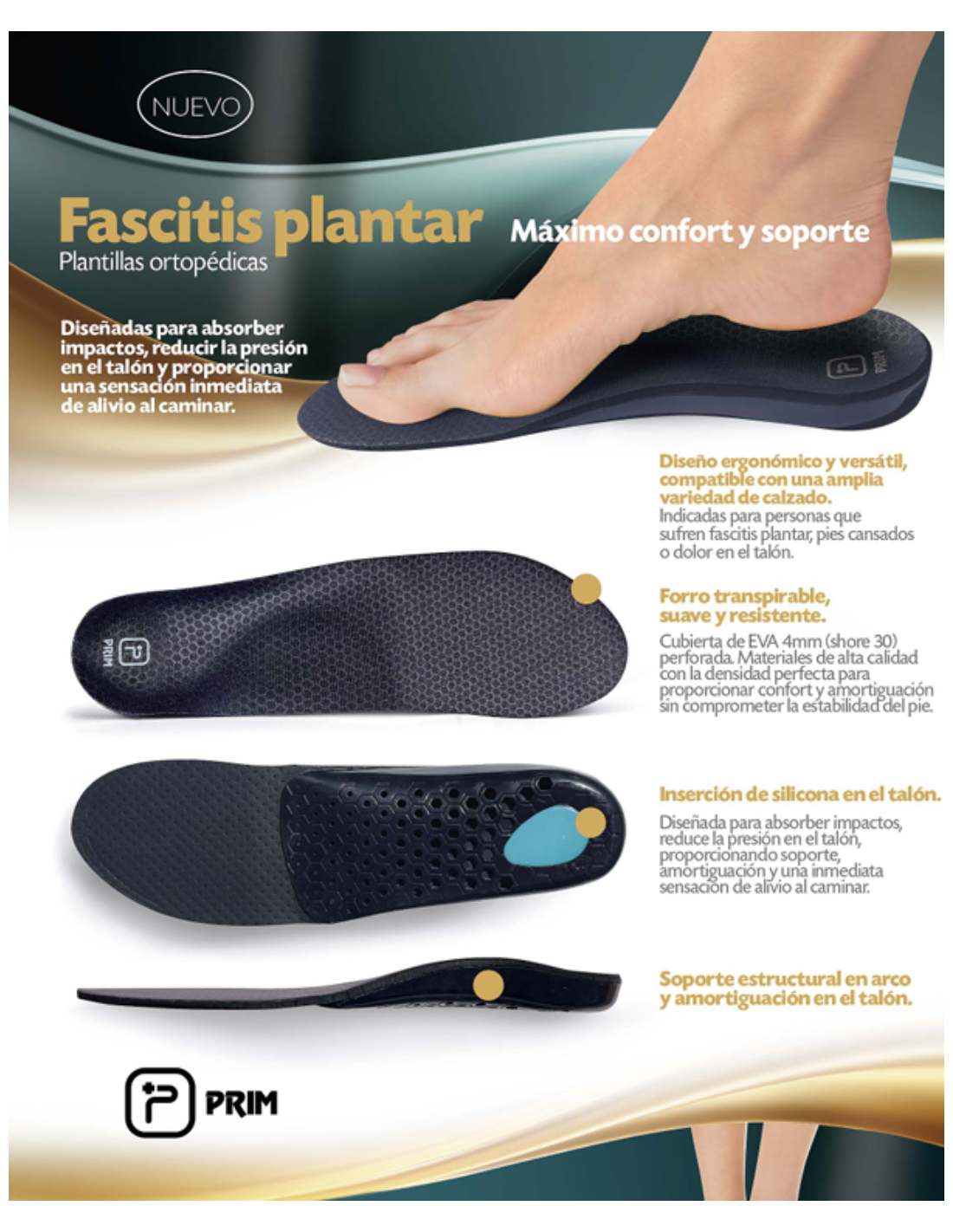 PRIM PLANTILLAS FASCITIS PLANTAR- 1par