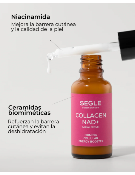 SEGLE COLLAGEN NAD+ SERUM FACIAL 30ML REAFIRMANTE REDENSIFICANTE ENERGIA CELULAR