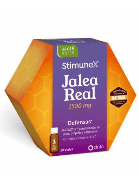SANTE VERTE CINFA STIMUNEX JALEA REAL DEFENSAS  20 VIALES 10 ML SABOR LIMON
