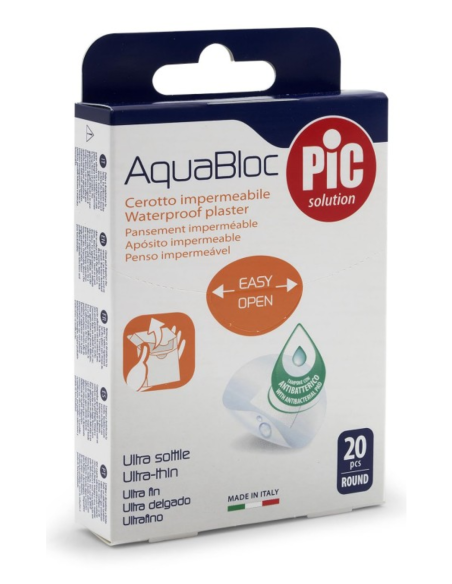 CHICCO PIC AQUABLOC CON BACTERICIDA APOSITO ADHESIVO 20 UNIDADES REDONDO 22,5 MM