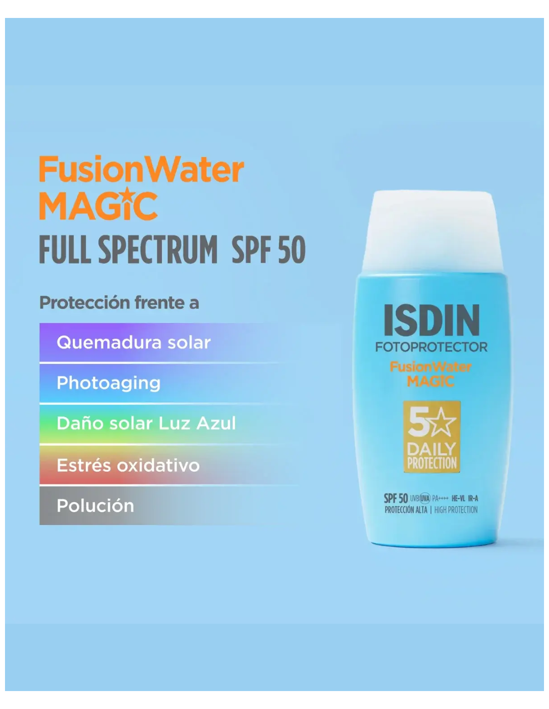 ISDIN FUSION WATER MAGIC SPF 50 PROTECTOR SOLAR...