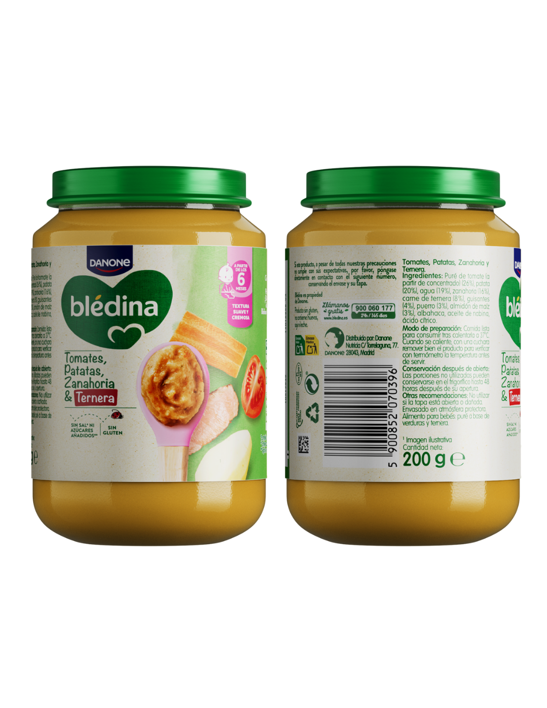 BLEDINA TARRITO DE TOMATES, PATATAS, ZANAHORIA Y TERNERA...