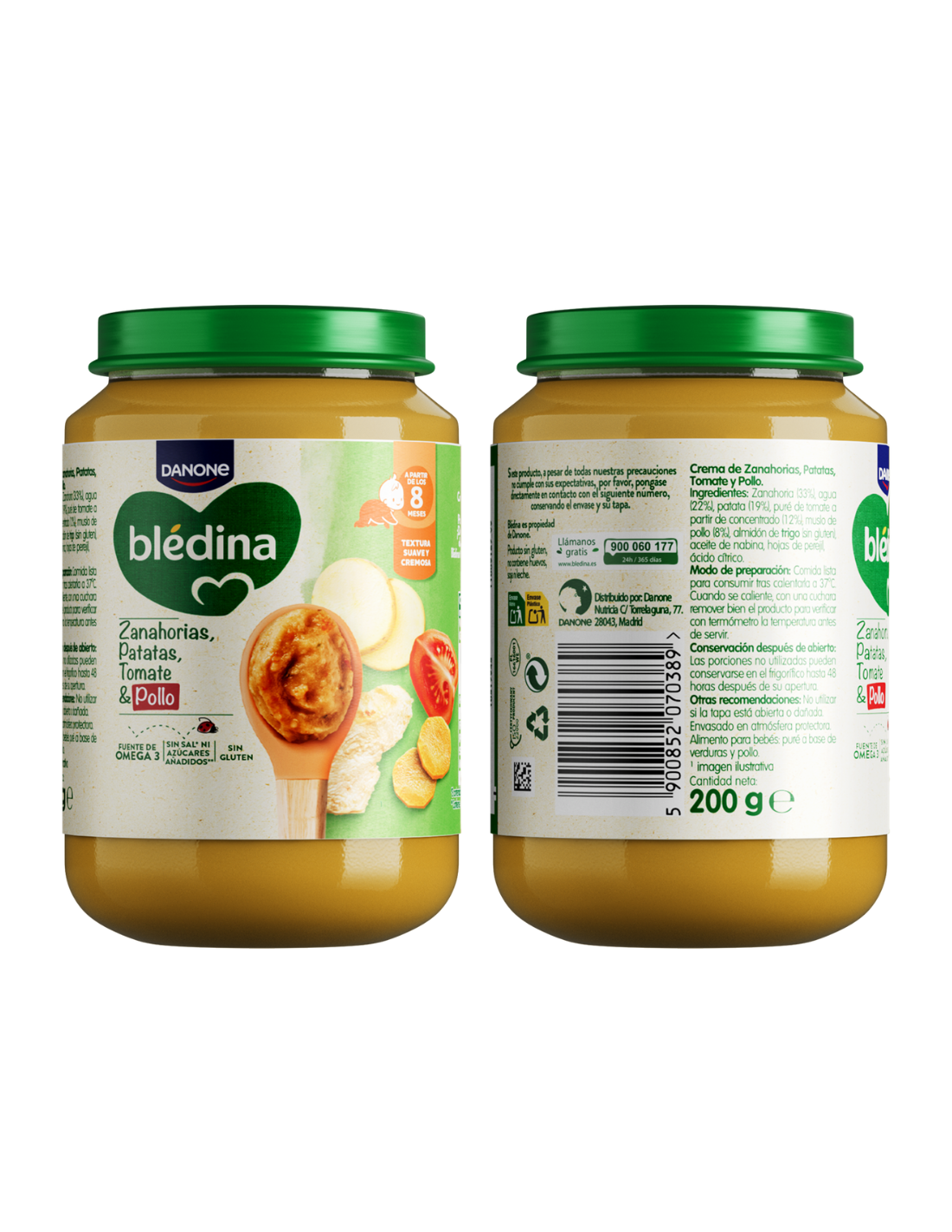 BLEDINA TARRITO DE ZANAHORIA, PATATAS, TOMATE Y POLLO +8...