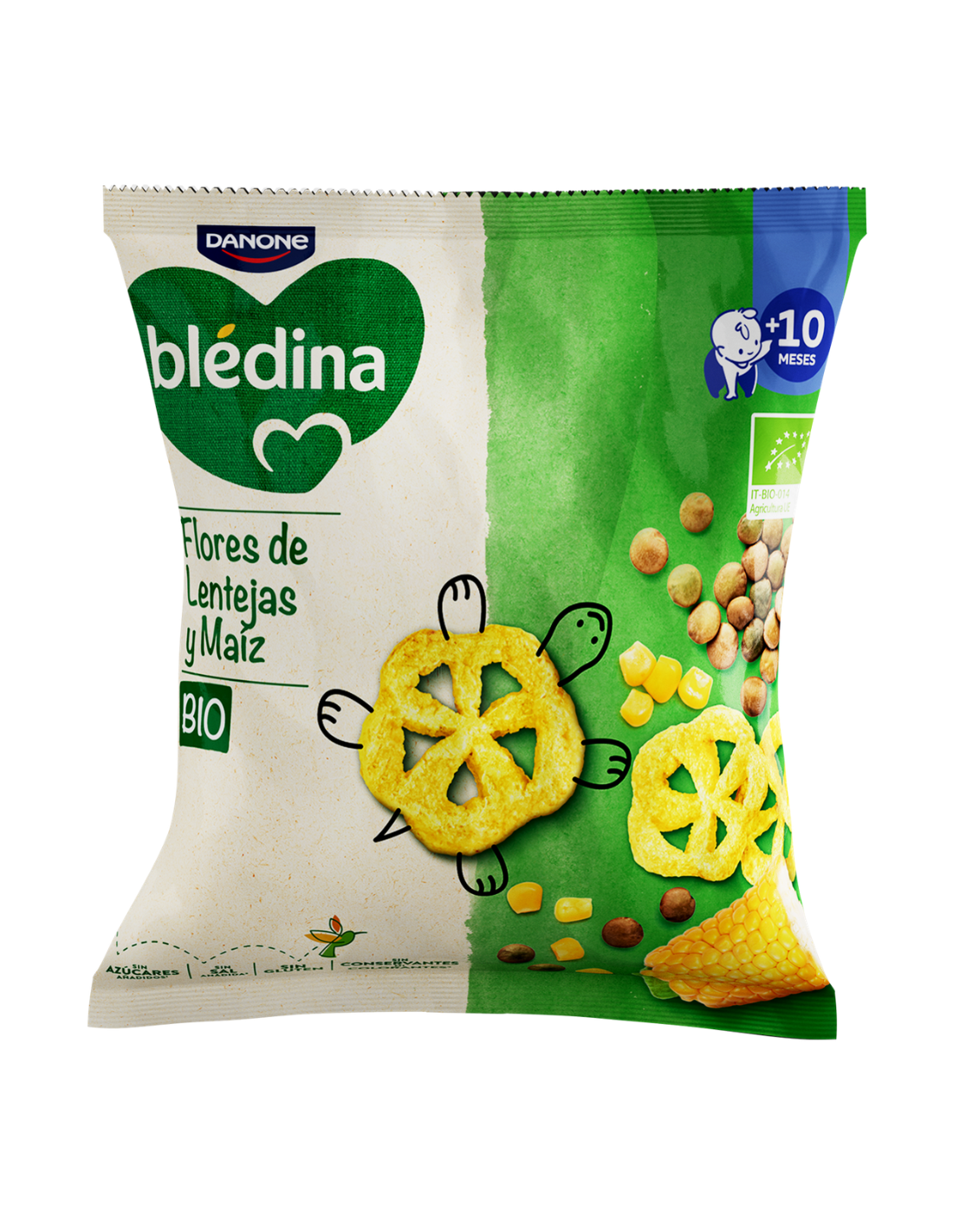 BLEDINA SNACK FLORES DE LENTEJAS Y MAIZ +10 meses 100 gramos