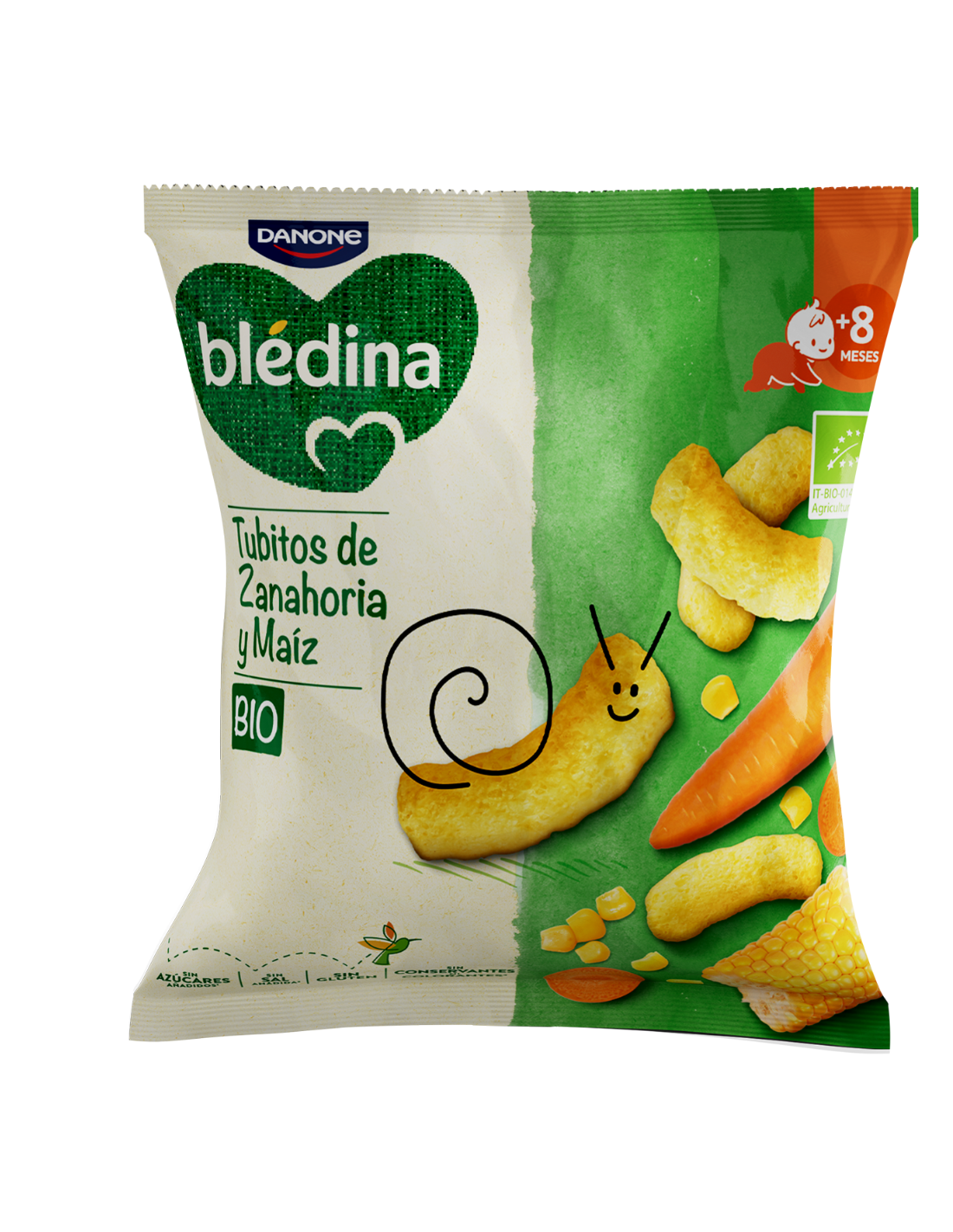 BLEDINA SNACK TUBITOS DE ZANAHORIA Y MAIZ +8...