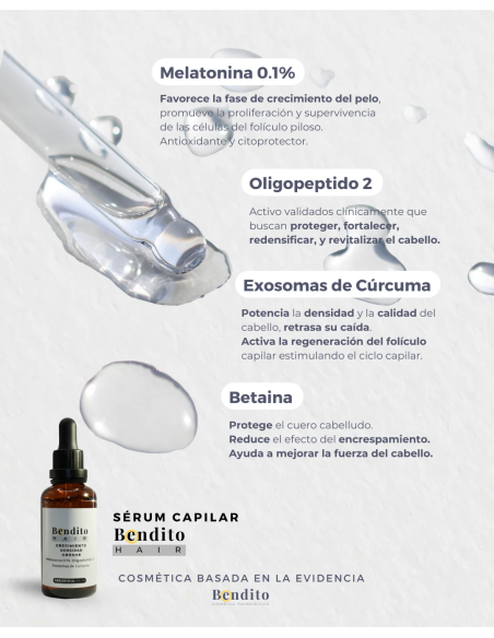BENDITO HAIR. Sérum capilar de crecimiento, densidad y grosor. 50ml