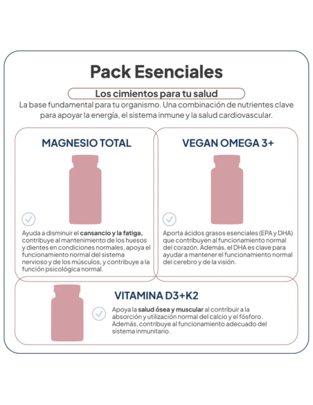 IVB PACK ESENCIALES (magnesio total + vegan omega + D3K2)