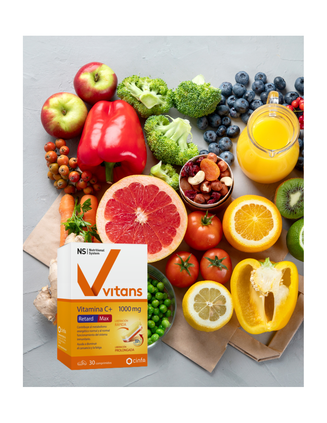 CINFA NS VITANS VITAMINA C+ 1000mg RETARD MAX 30 comprimidos 2