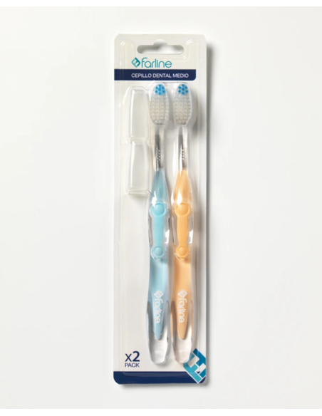 FARLINE PACK CEPILLO DIENTES DUREZA MEDIA- 2 unidades