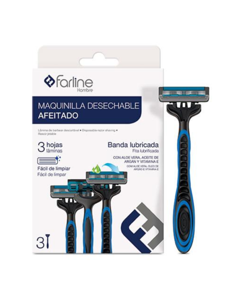 FARLINE MAQUINILLA DESECHABLE AFEITADO 3 unidades