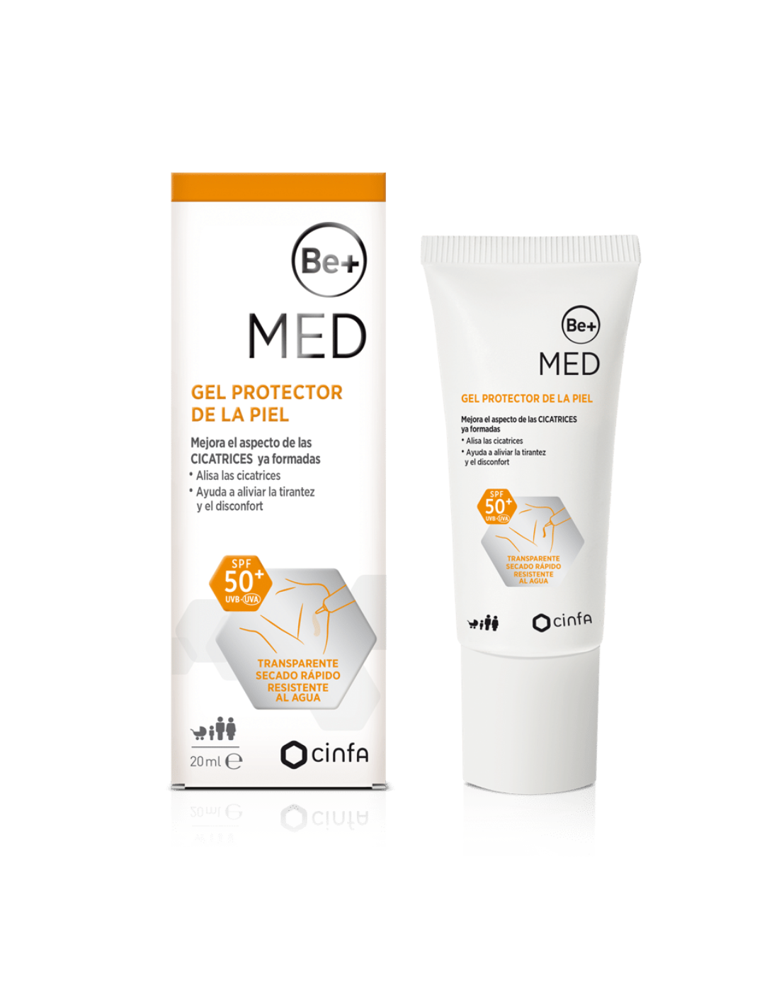 CINFA Be+ MED GEL PROTECTOR DE LA PIEL SPF50+ 20ml