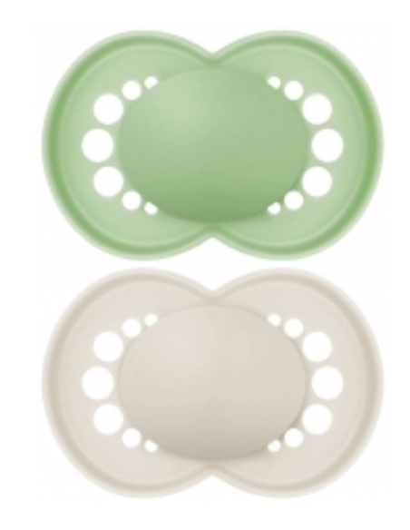MAM CHUPETE SILICONA ORIGINAL + 6 MESES LÍNEA MATE COLOR NEUTRO PACK DOBLE - 2 unidades