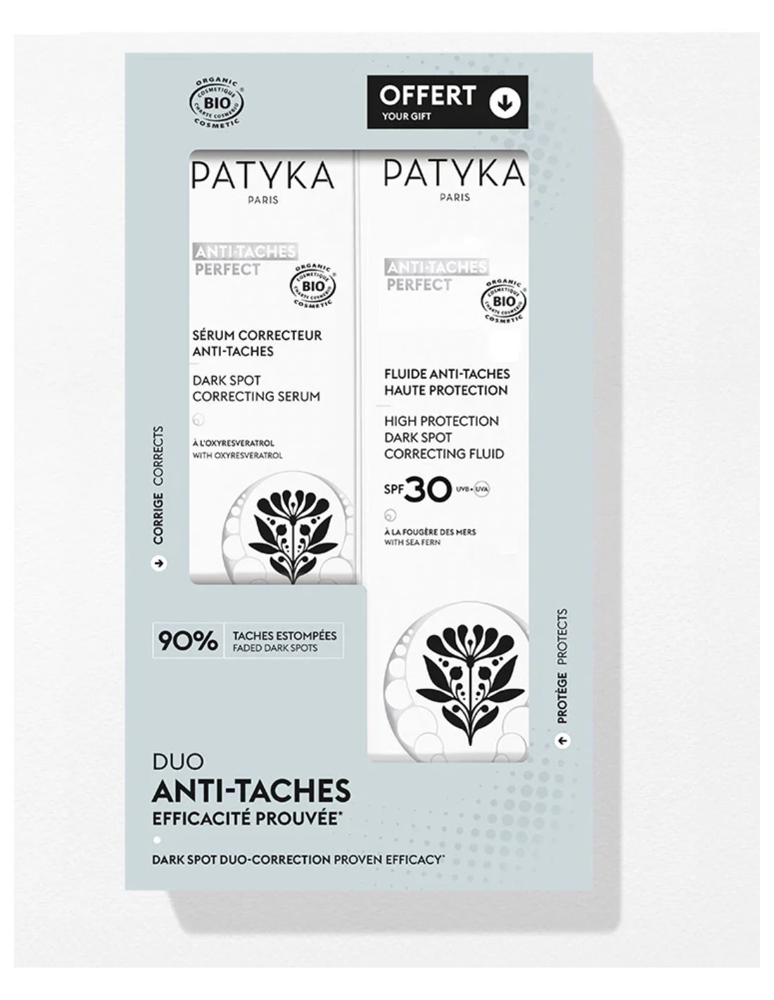 PATYKA COFRE DUO ANTI TACHES (FLUIDE ANTI TACHES HAUTE PROTECTION+ SERUM CORRECTEUR ANTI TACHES) - pack