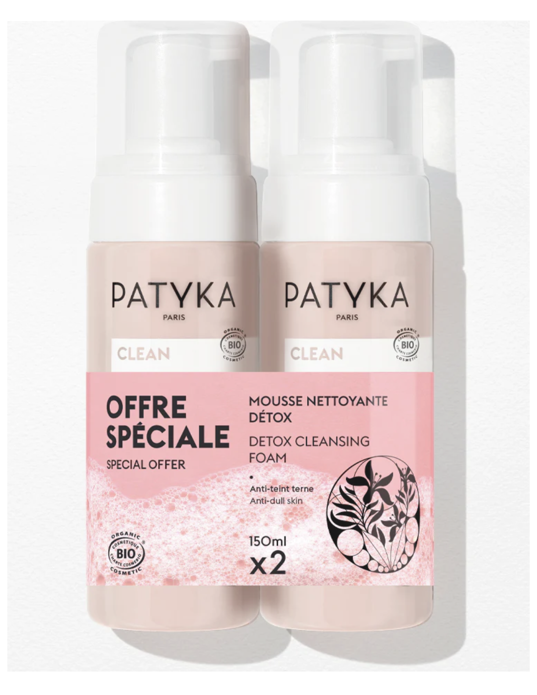 PATYKA MOUSSE NETTOYANTE DETOX CLEAN 150ML (PACK ESPECIAL 2 UNIDADES) - 150 ml x 2