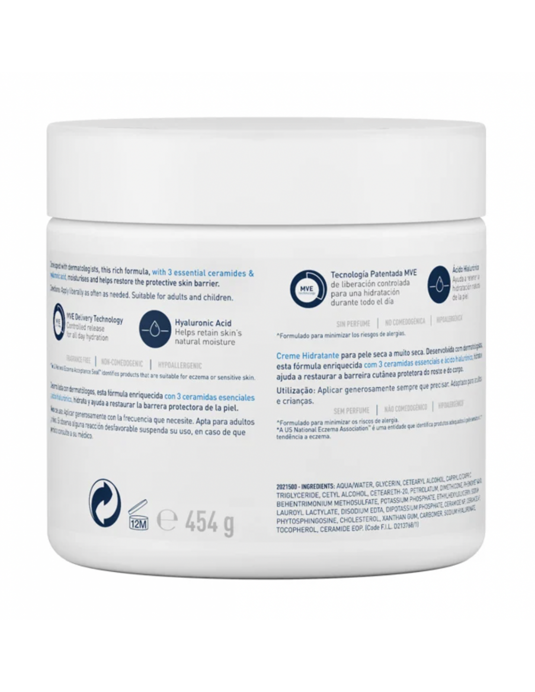 CERAVE CREMA HIDRATANTE PIEL SECA (TARRO)  454...