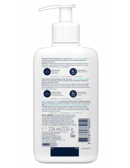 CERAVE LIMPIADOR CONTROL IMPERFECCIONES BLEMISH  236ml