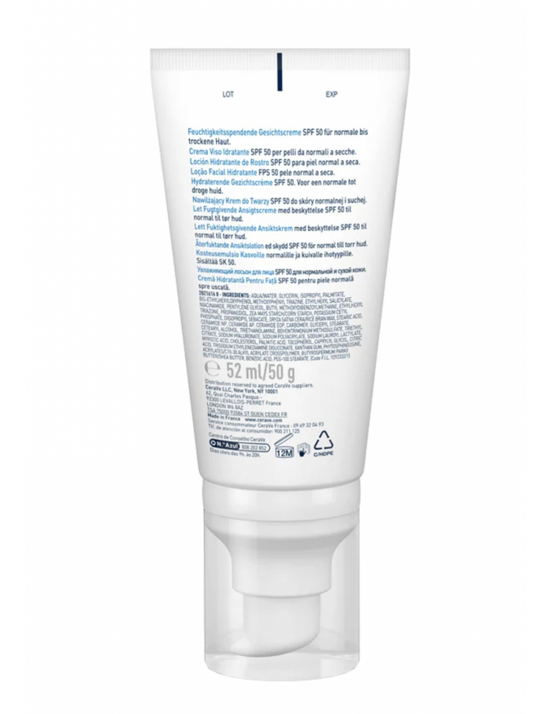 CERAVE LOCION HIDRATANTE DE ROSTRO SPF 50  52ml 2