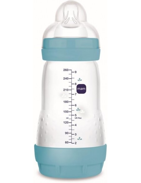 MAM BIBERON ANTICOLICO ANTICOLIC EASY START +2 MESES 1 UNIDAD LÍNEA MATE COLOR AZUL 260 ML - 1 unidad