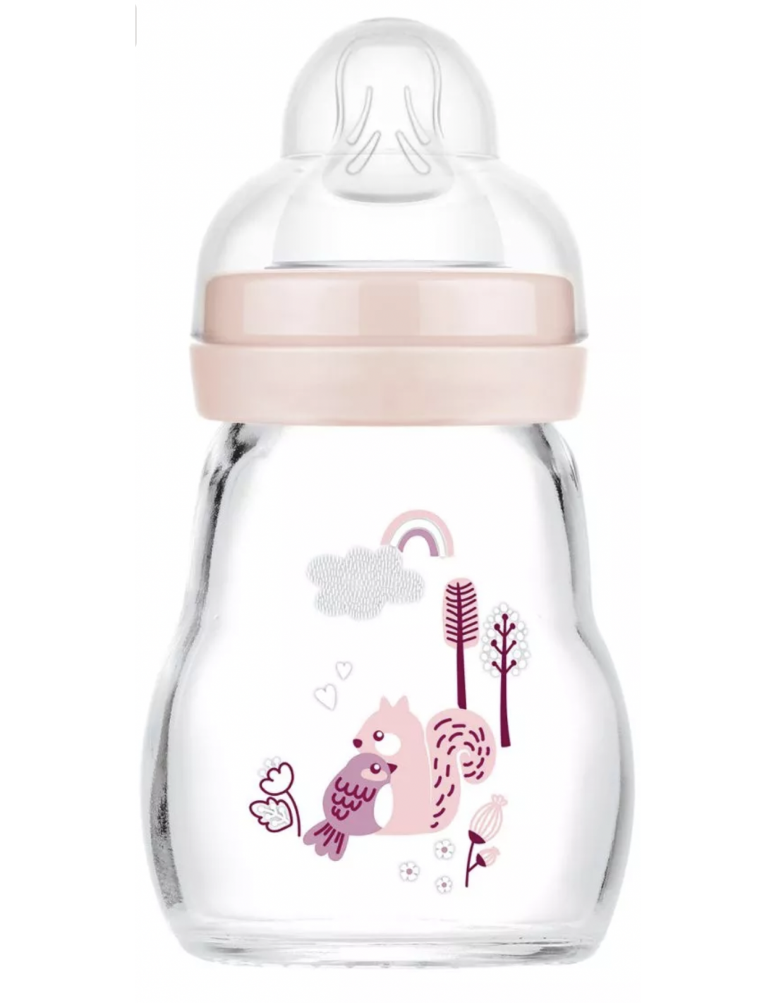 MAM BIBERON CRISTAL FEEL GOOD +0 MESES 1 UNIDAD ROSA 170 ML - 1 unidad