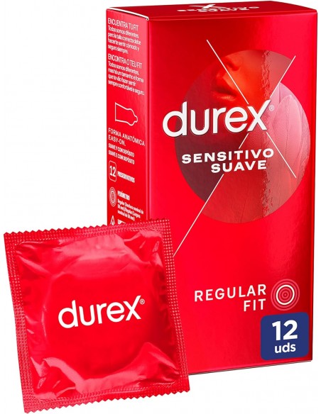 DUREX SENSITIVO SUAVE 12 PRESERVATIVOS - 1 caja de 12 unidades